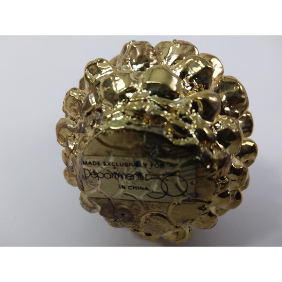 2 Dept 56 Gold Tone Pinecones Christmas Winter Decor - Picture 6 of 8